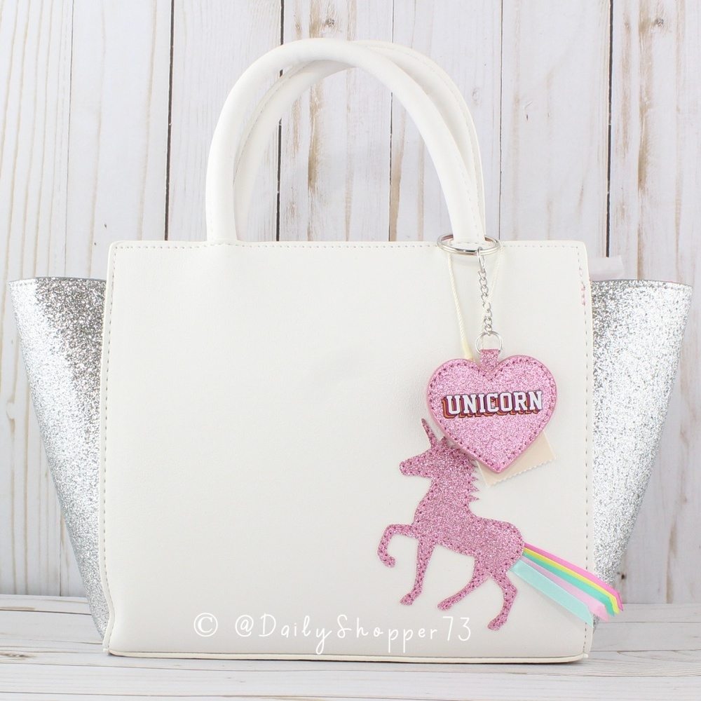 Primark Girls' Glitter Unicorn Handbag + Key Chain